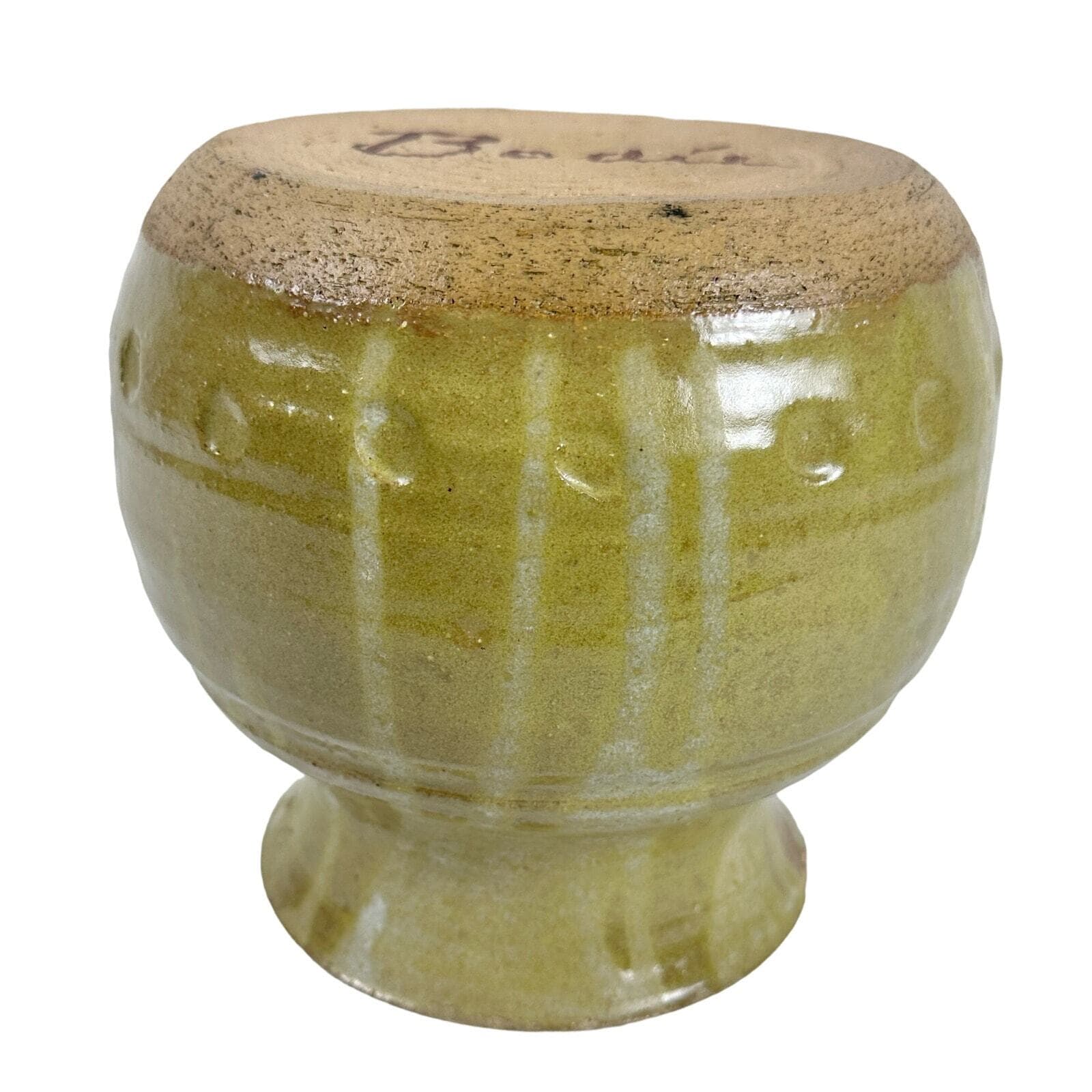 Art Pottery Honey Drip Glaze Vase Signed Bodie 7” good condition - Thumbnail 7