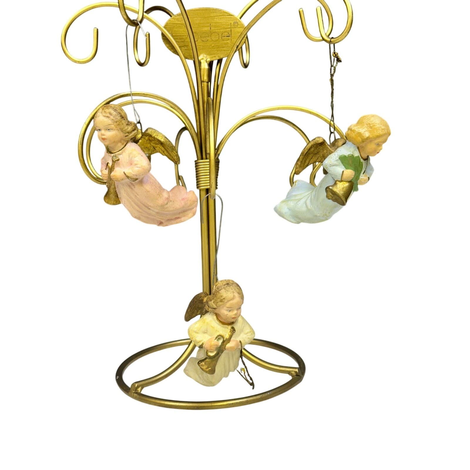 Set of 3 Vintage Hanging Angels w/ Musical Instruments Ornaments - Thumbnail 3