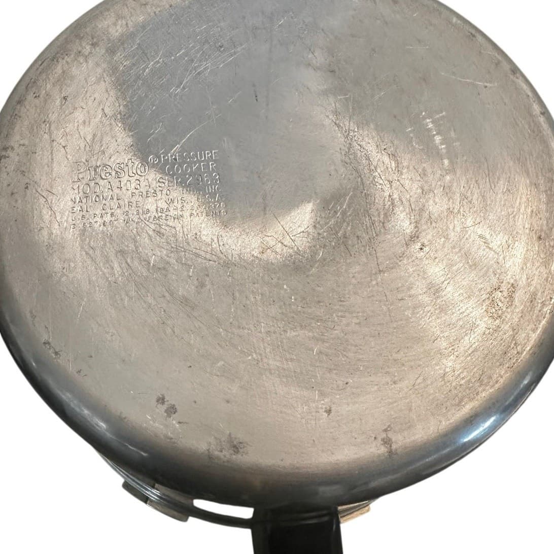 Presto 4 QT A403A Vintage Pressure Cooker with Rack and Jiggler-Nice - Thumbnail 12