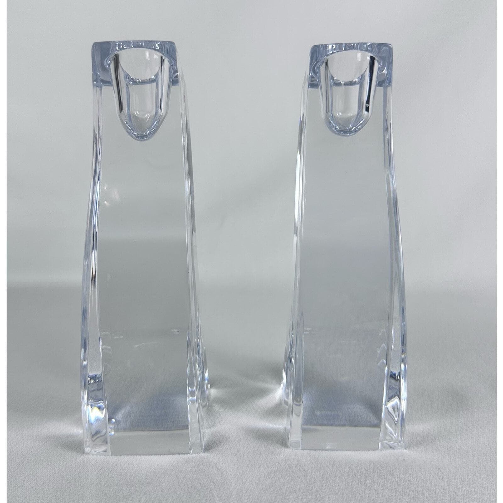 LENOX Ovations Cascade Lead Crystal Candle Holders Slovenia set/ 2 Good - Thumbnail 2