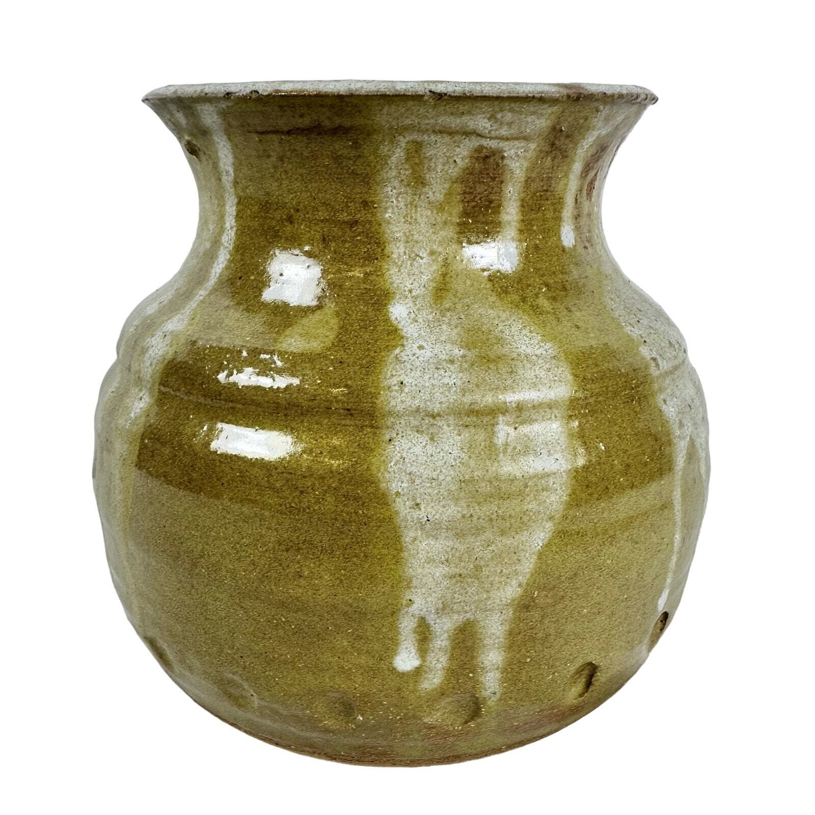 Art Pottery Honey Drip Glaze Vase Signed Bodie 7” good condition - Thumbnail 3