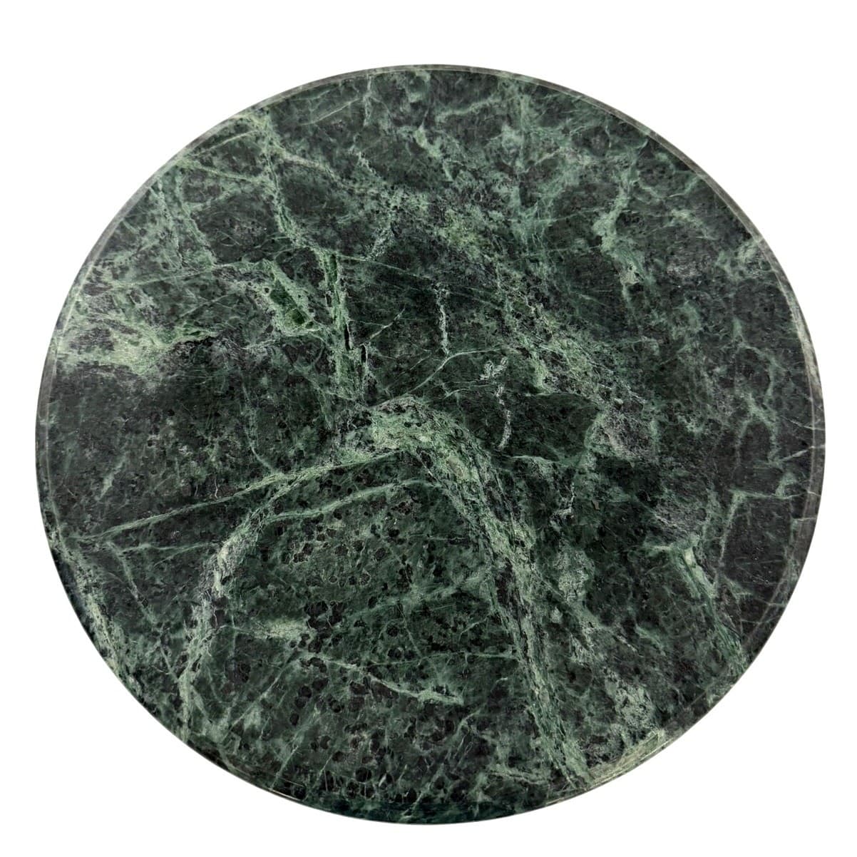 Vintage Green Marble Lazy Susan 12" Round Rotating Serving Tray Heavy Stone - Thumbnail 4