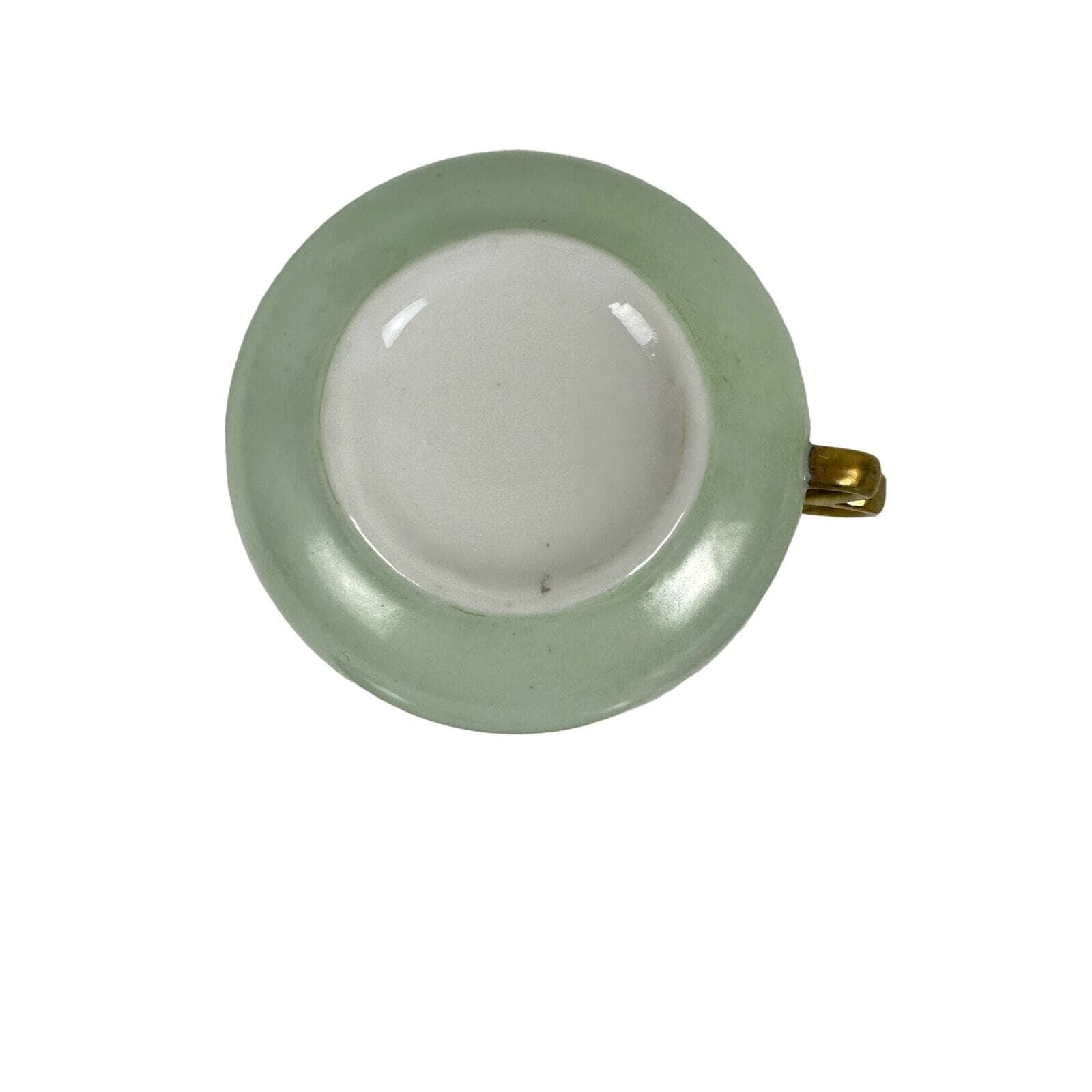 Art Nouveau Thomas Bavaria 4 Piece Luncheon Set Light Green w/Purple & Gold Rim - Thumbnail 9