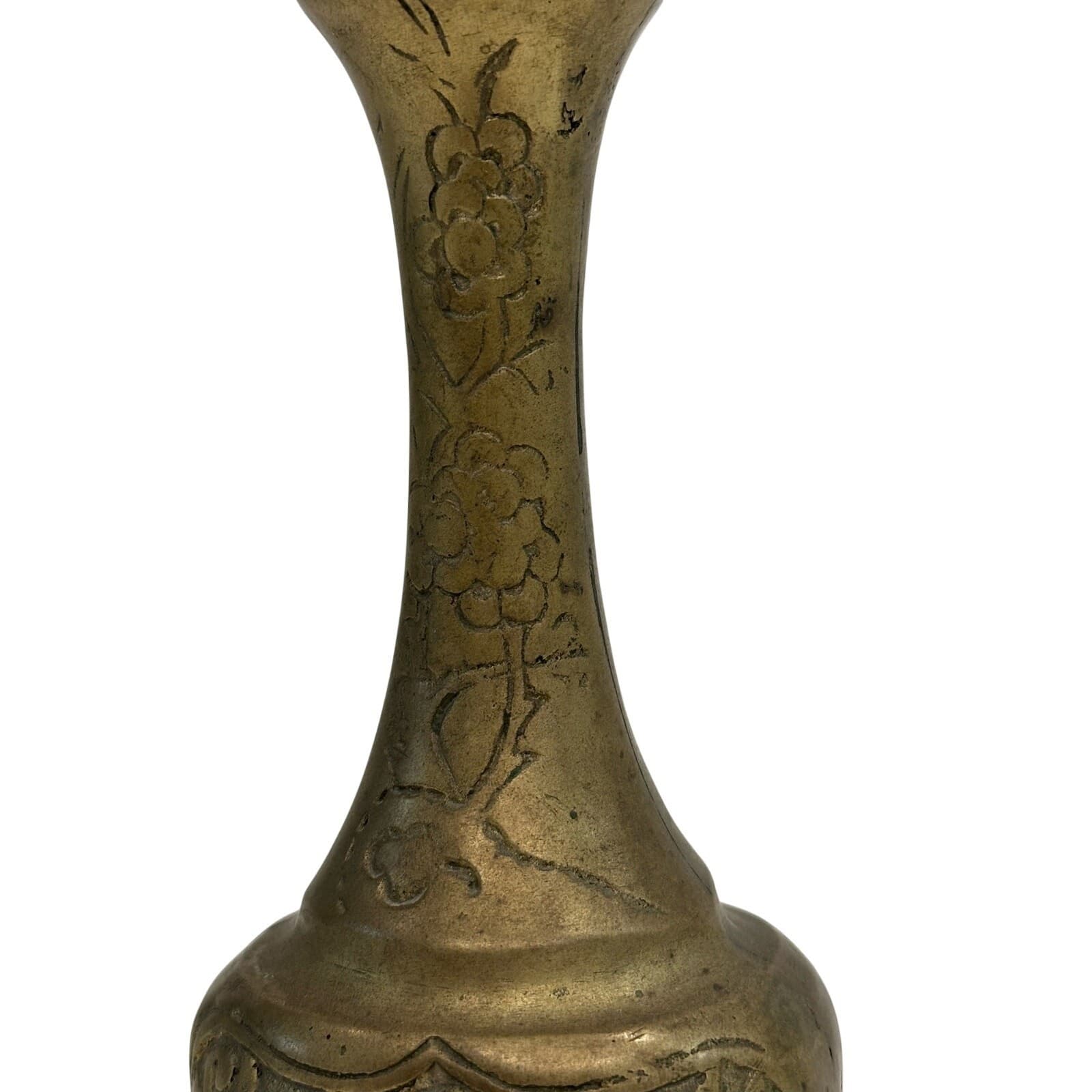 Solid Brass Dragon Motif Bud Vase Vintage 6-1/2 " Tall - Thumbnail 7