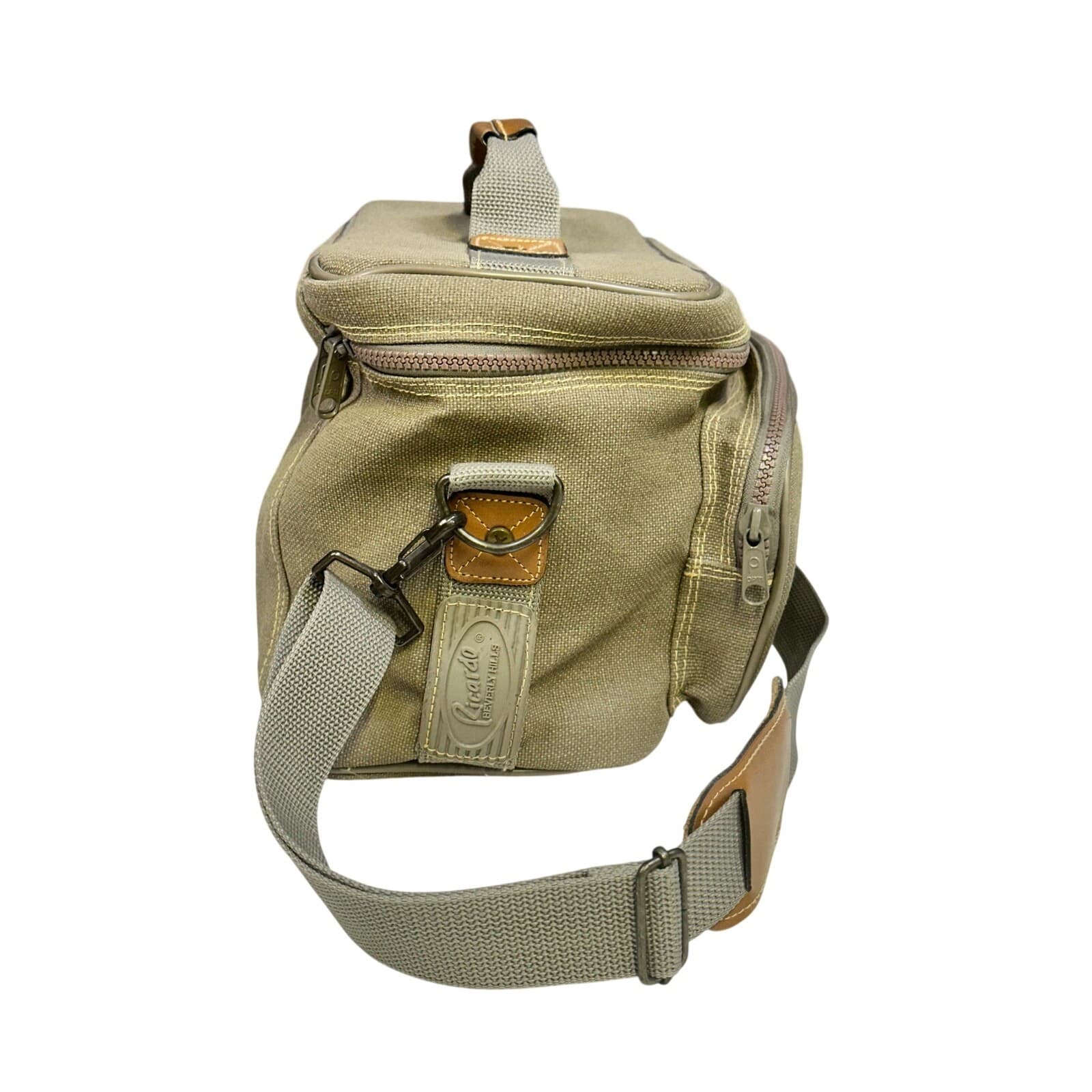 Ricardo Beverly Hills 13" Cosmetic/Carryon Canvas/Leather Bag Shoulder Strap - Thumbnail 3