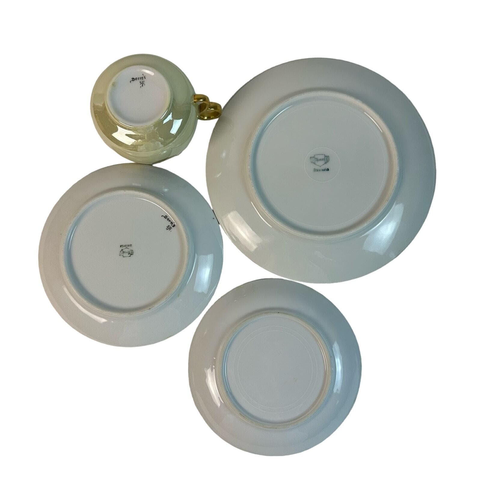 Art Nouveau 4 Piece Thomas Bavaria Luncheon Set Light Yellow & Daisy design VTG - Thumbnail 10