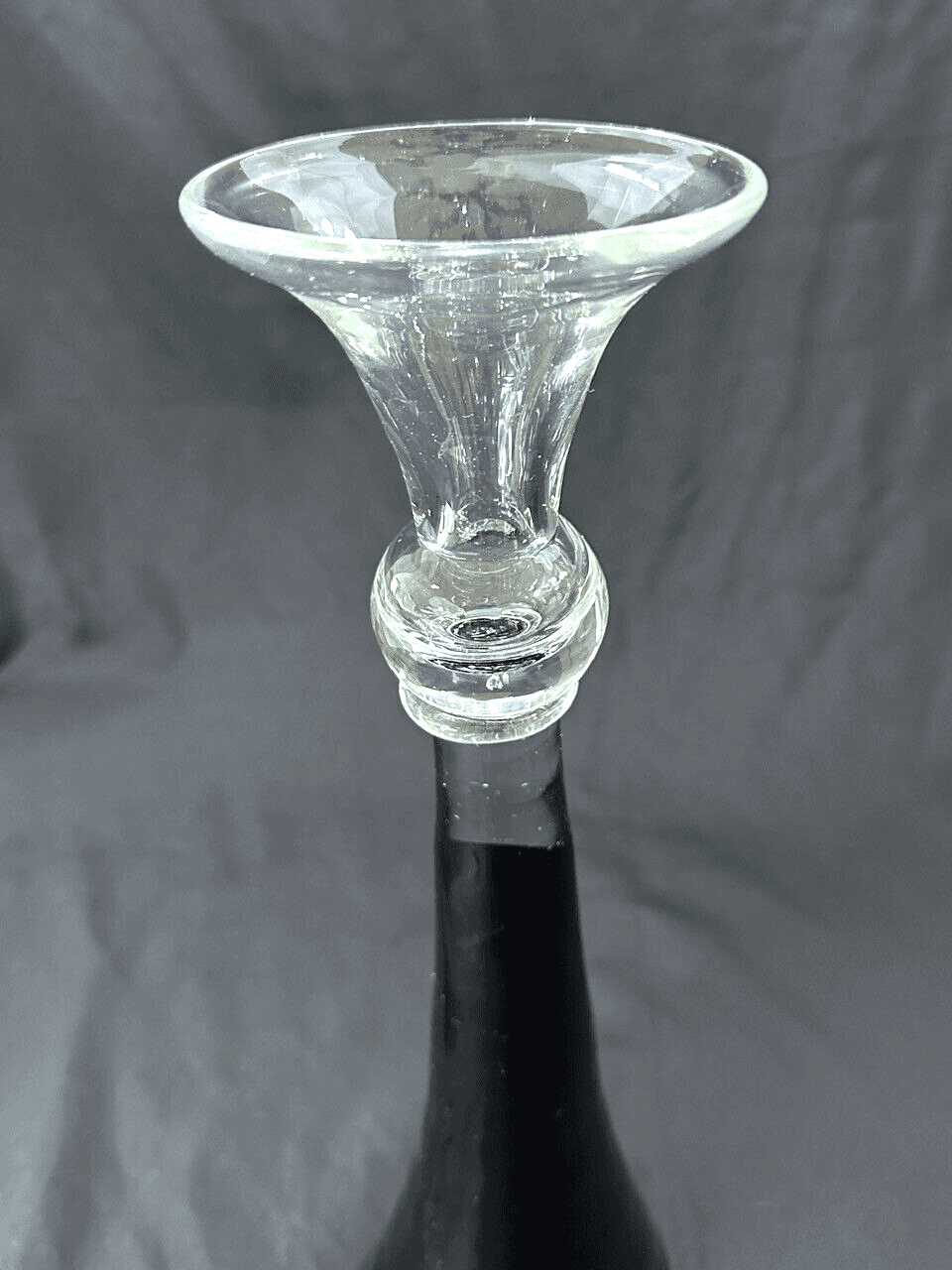 Hand Blown Glass Art Black Vase by Hurricane 15.25" - Thumbnail 6