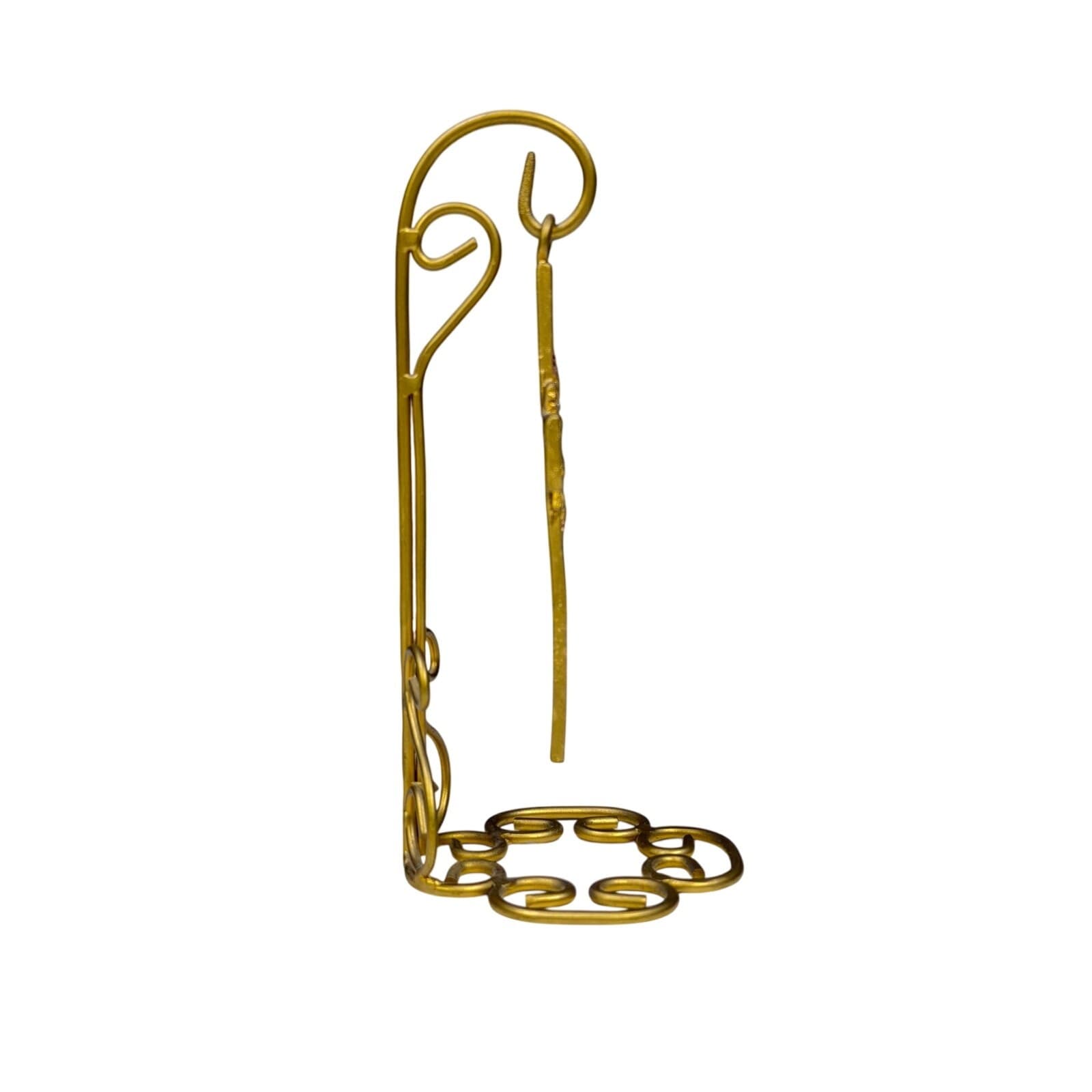 Red Enamel & Gold Ornamental Hanging Cross on Gold Metal Stand - Thumbnail 4