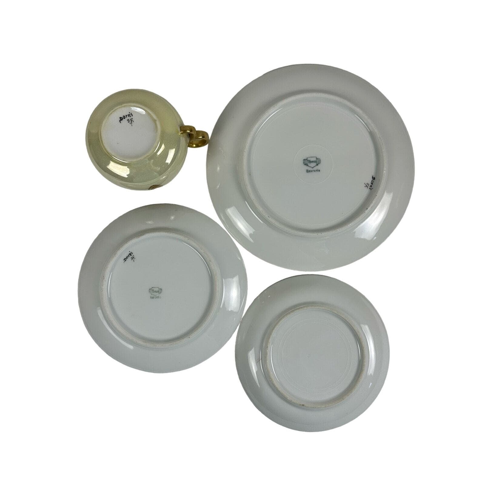 Art Nevo Thomas Bavaria 4 piece Luncheon in Light Sun Yellow & oranges Gold Rim - Thumbnail 8