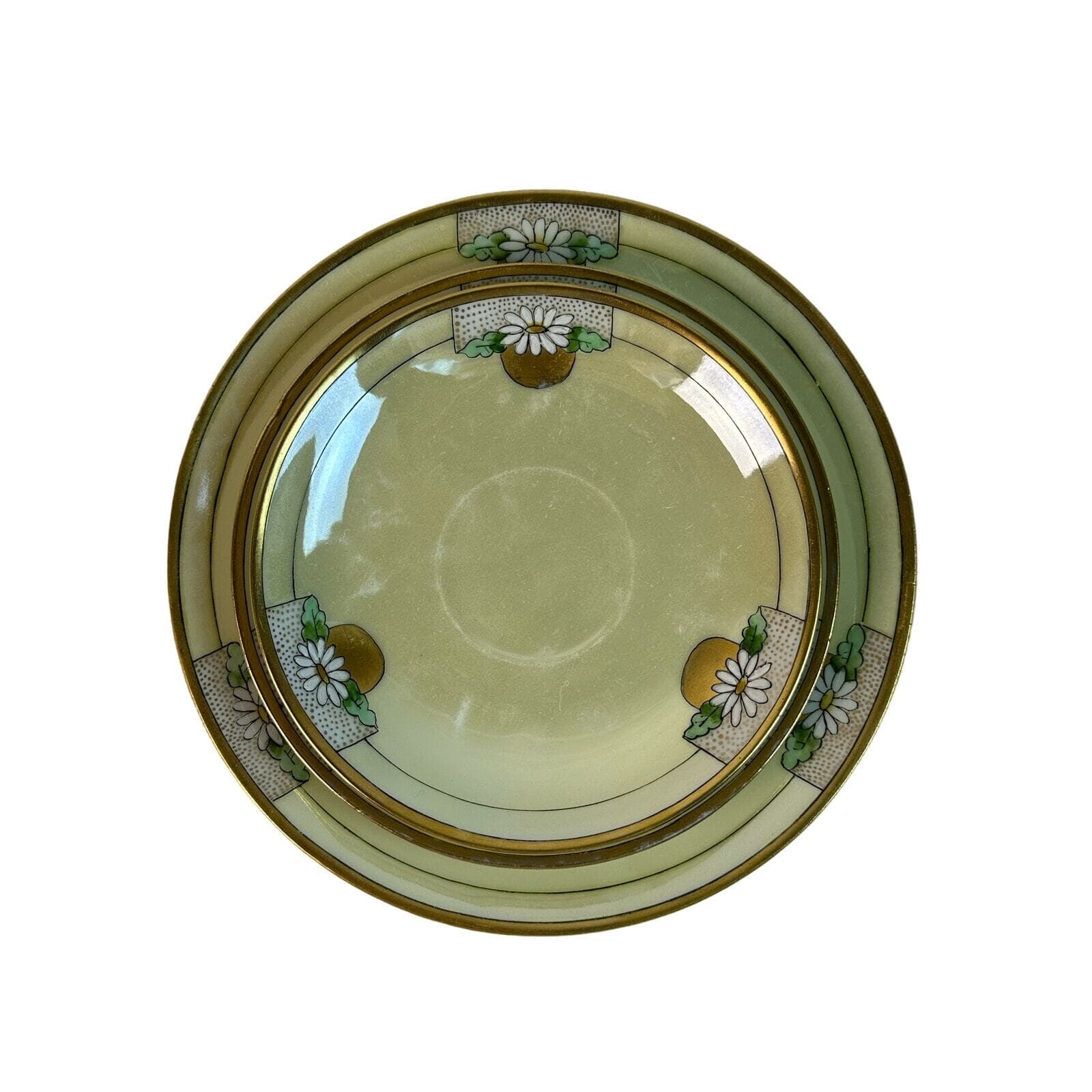 Art Nouveau 4 Piece Thomas Bavaria Luncheon Set Light Yellow & Daisy design VTG - Thumbnail 4