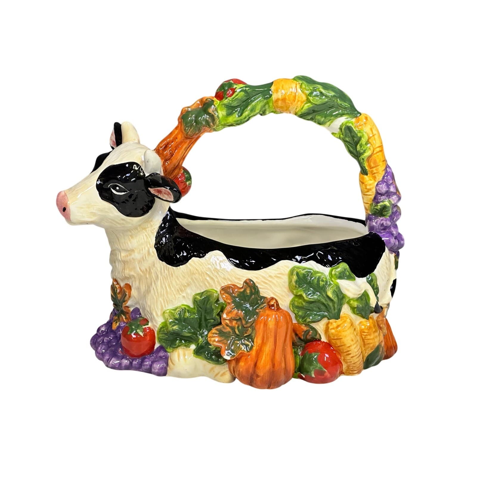 Signature Home Collection Porcelain 'Cow Basket'
