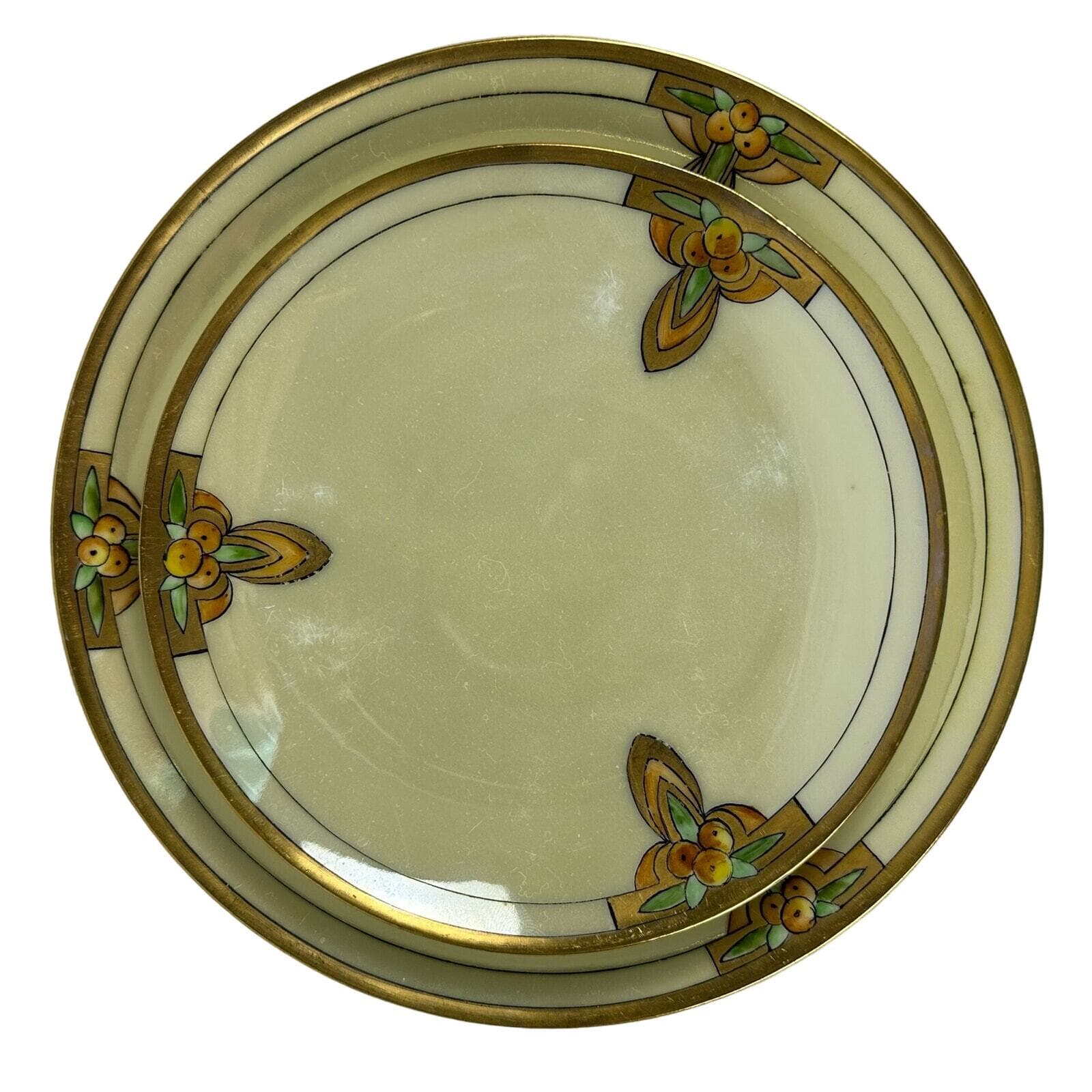 Art Nevo Thomas Bavaria 4 piece Luncheon in Light Sun Yellow & oranges Gold Rim - Thumbnail 5