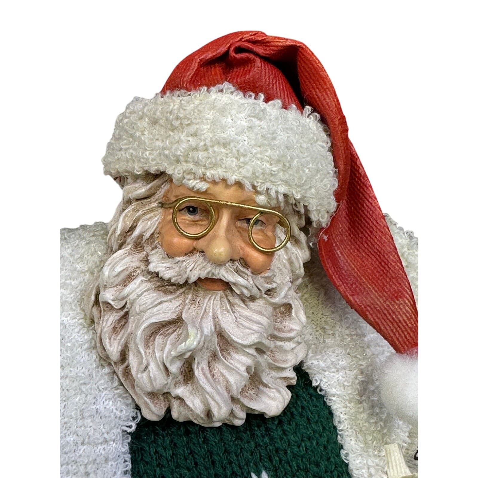 Grandeur Noel Collectible Hand Painted Fabric Mache 11" Santa Figurine-Set of 2 - Thumbnail 6
