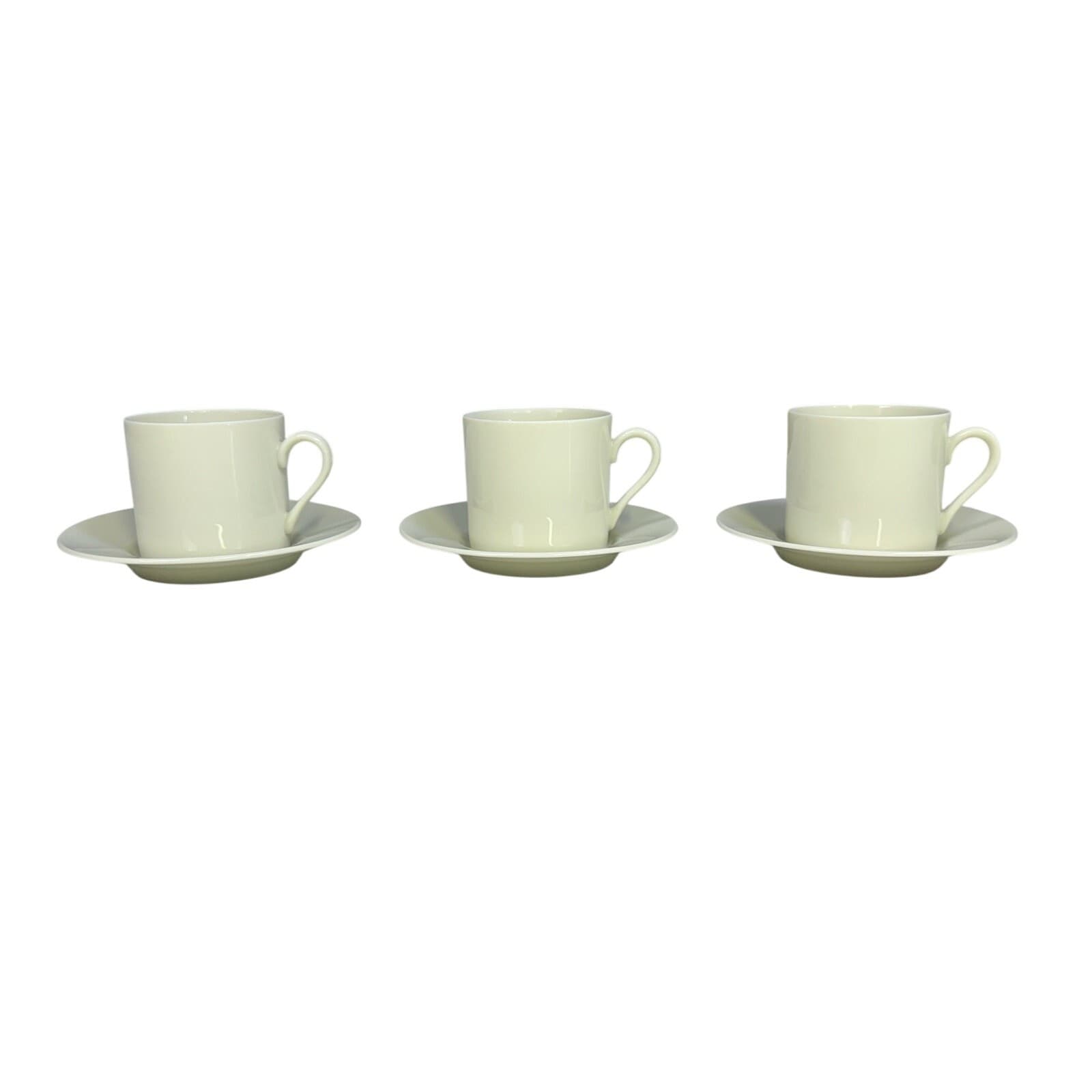 White Demitasse Espresso Cup and Saucer Sets-Three Sets