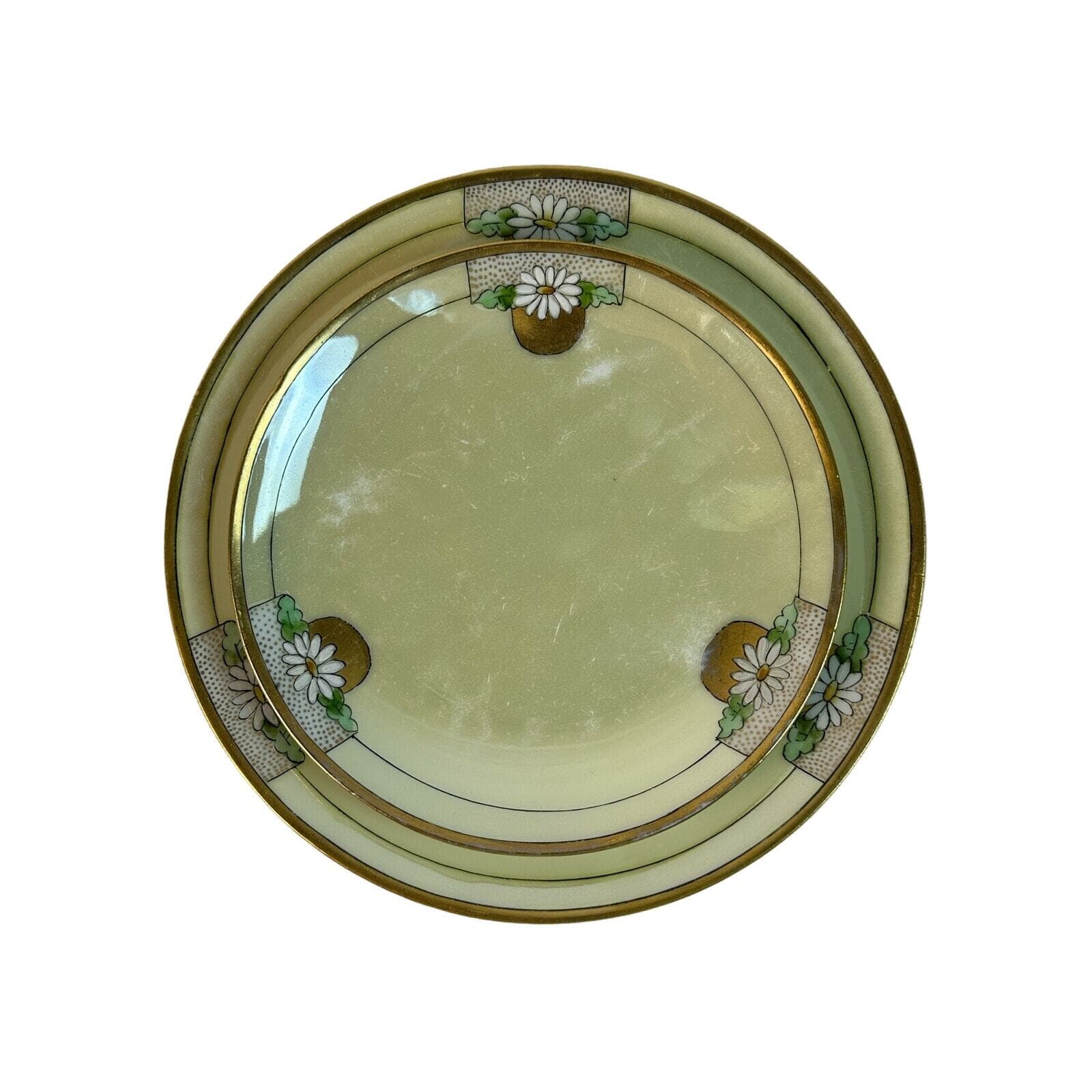 Art Nouveau 4 Piece Thomas Bavaria Luncheon Set Light Yellow & Daisy design VTG - Thumbnail 5