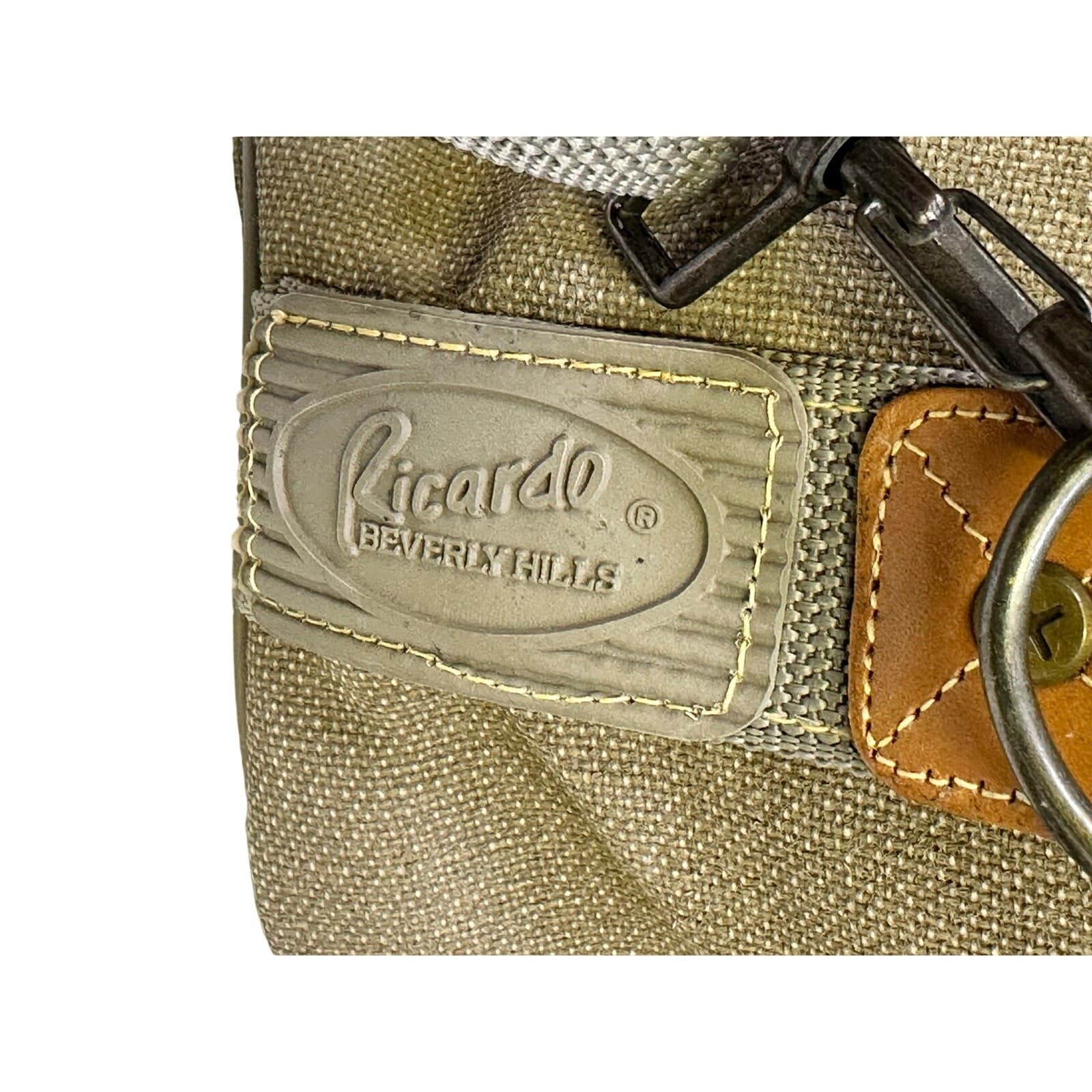 Ricardo Beverly Hills 13" Cosmetic/Carryon Canvas/Leather Bag Shoulder Strap - Thumbnail 4