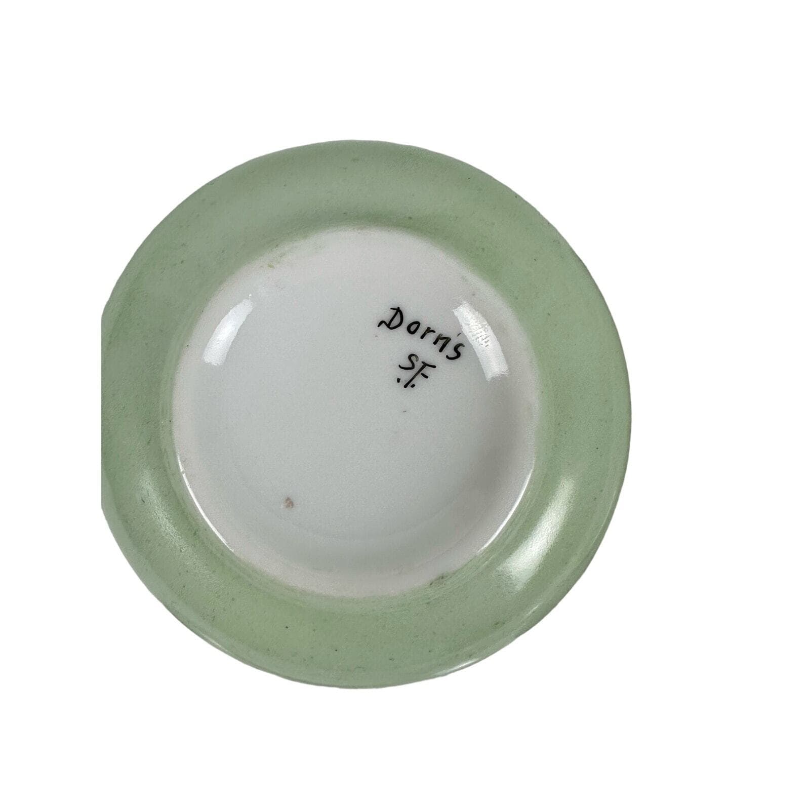 Art Nouveau Thomas Bavaria 4 Piece Luncheon Set Light Apple Green & Butterfly - Thumbnail 8