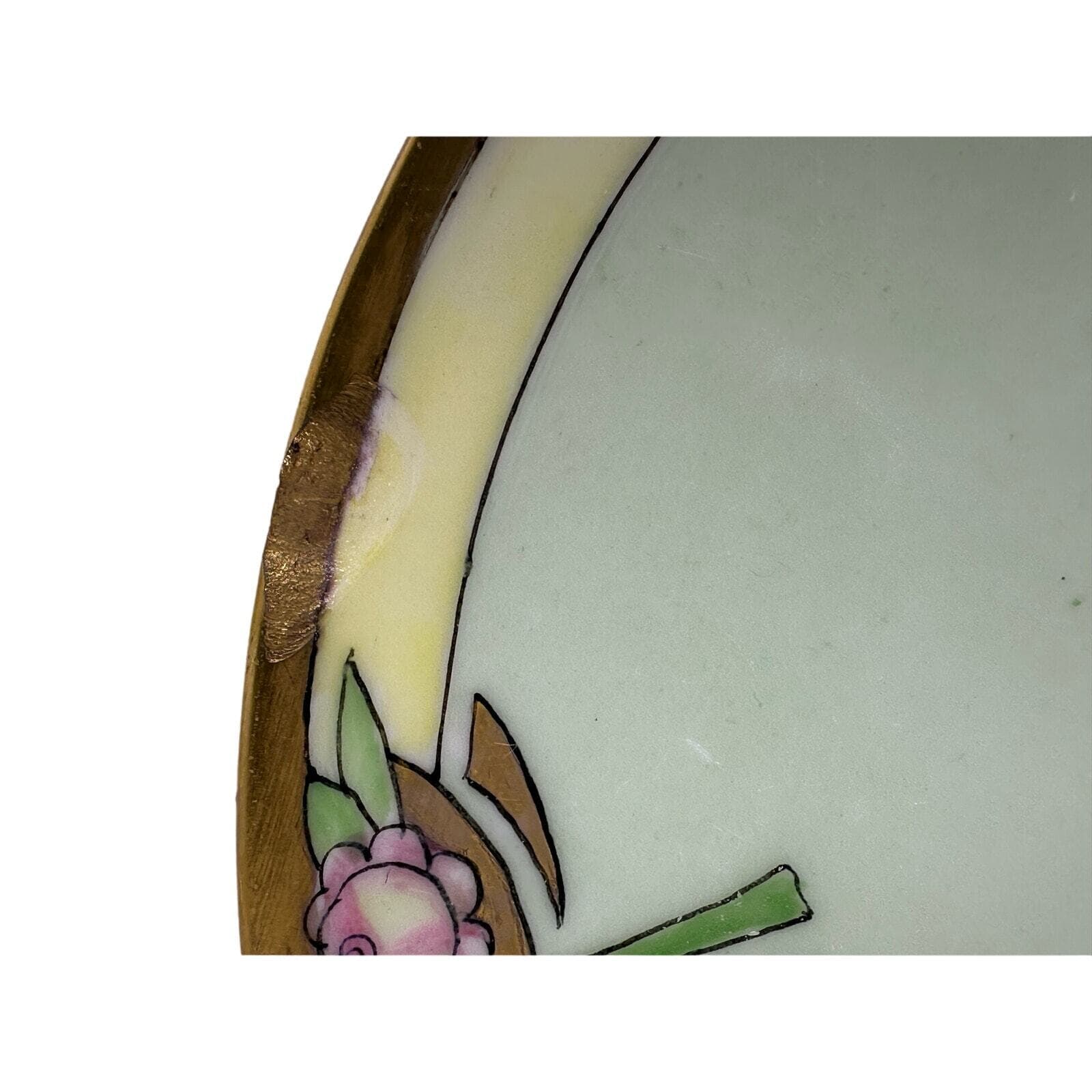 Art Neuveau Thomas Bavaria 4 Piece Luncheon Set Mint Green & Pink Floral Repair - Thumbnail 7