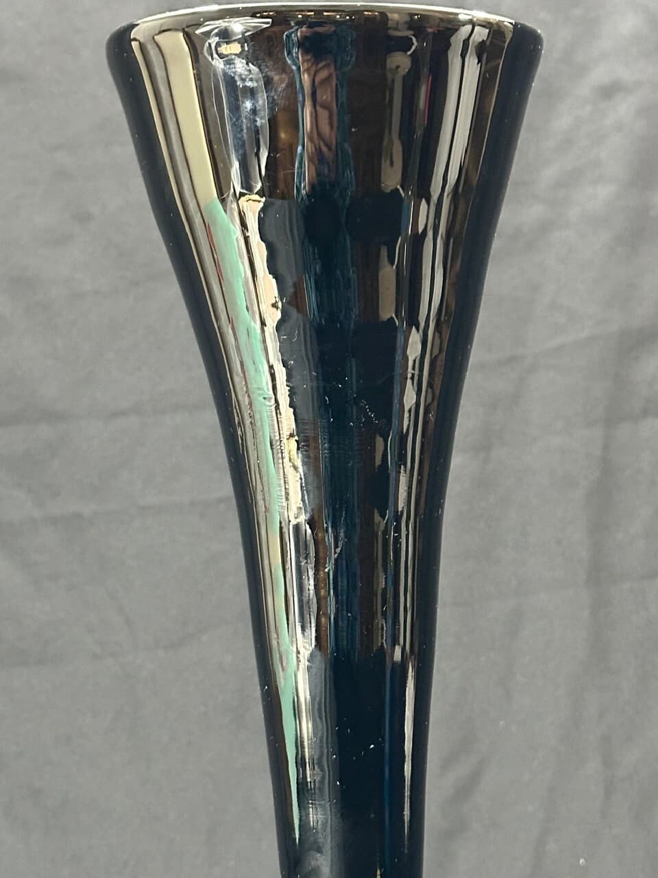 Hand Blown Glass Art Black Vase by Hurricane 15.25" - Thumbnail 3