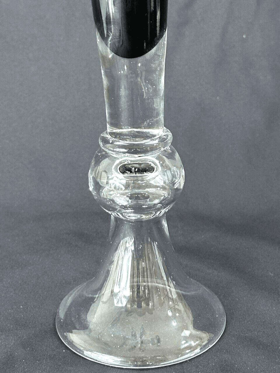 Hand Blown Glass Art Black Vase by Hurricane 15.25" - Thumbnail 2