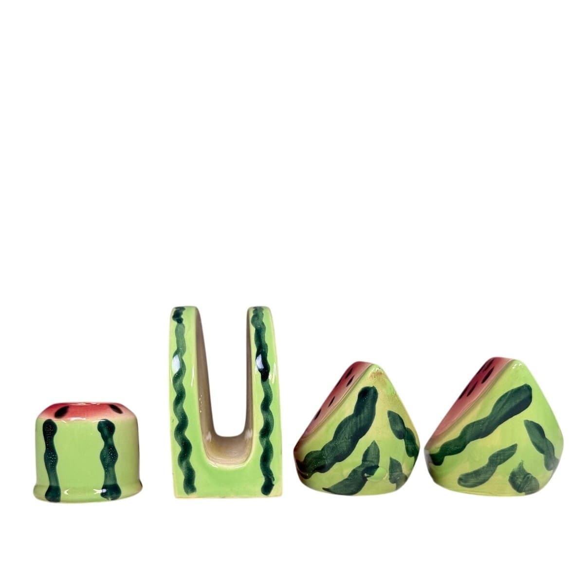 Country Designs Watermelon 4-PC Tabletop Set-Napkin Holder Toothpick Salt Pepper - Thumbnail 4