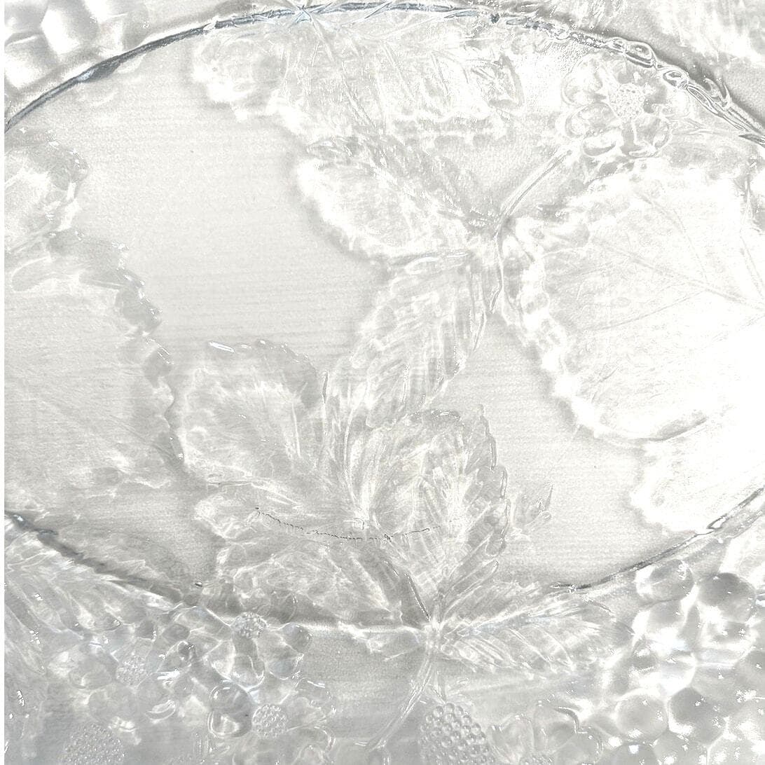 Anchor Hocking Heavy Glass Oval Embossed Grapes Leaves Berries Platter 17.75" - Thumbnail 5