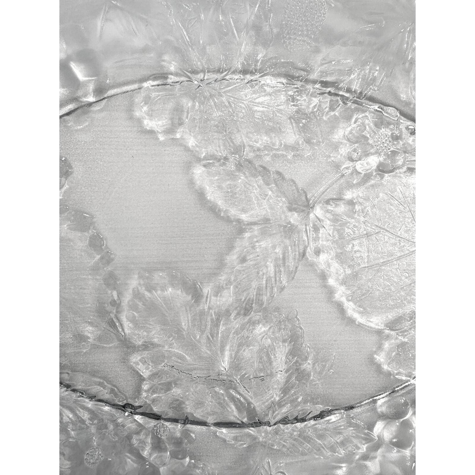 Anchor Hocking Heavy Glass Oval Embossed Grapes Leaves Berries Platter 17.75" - Thumbnail 6