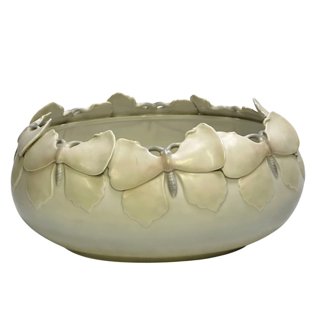 Fitz & Floyd 1982 Japan 'Elegant Butterflies' Large Oval Centerpiece Art Bowl - Thumbnail 3