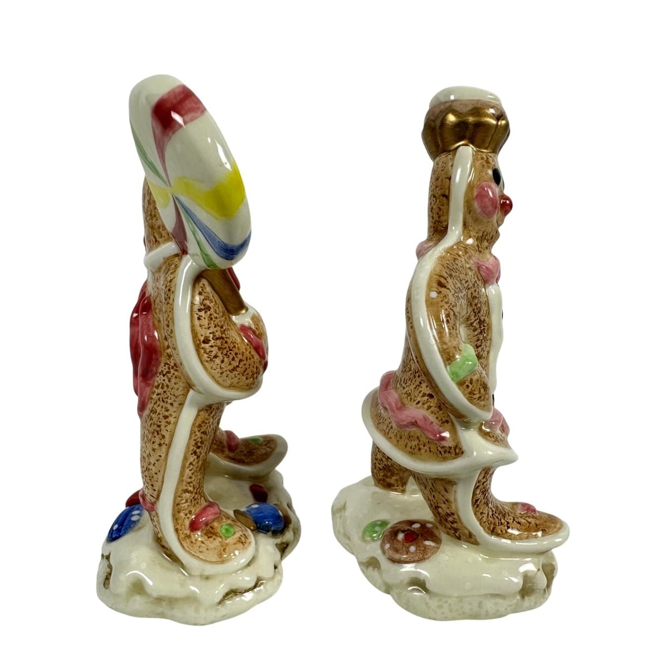 Fitz Floyd Candy Lane Express Holiday Gingerbread Couple Salt & Pepper-No box - Thumbnail 3