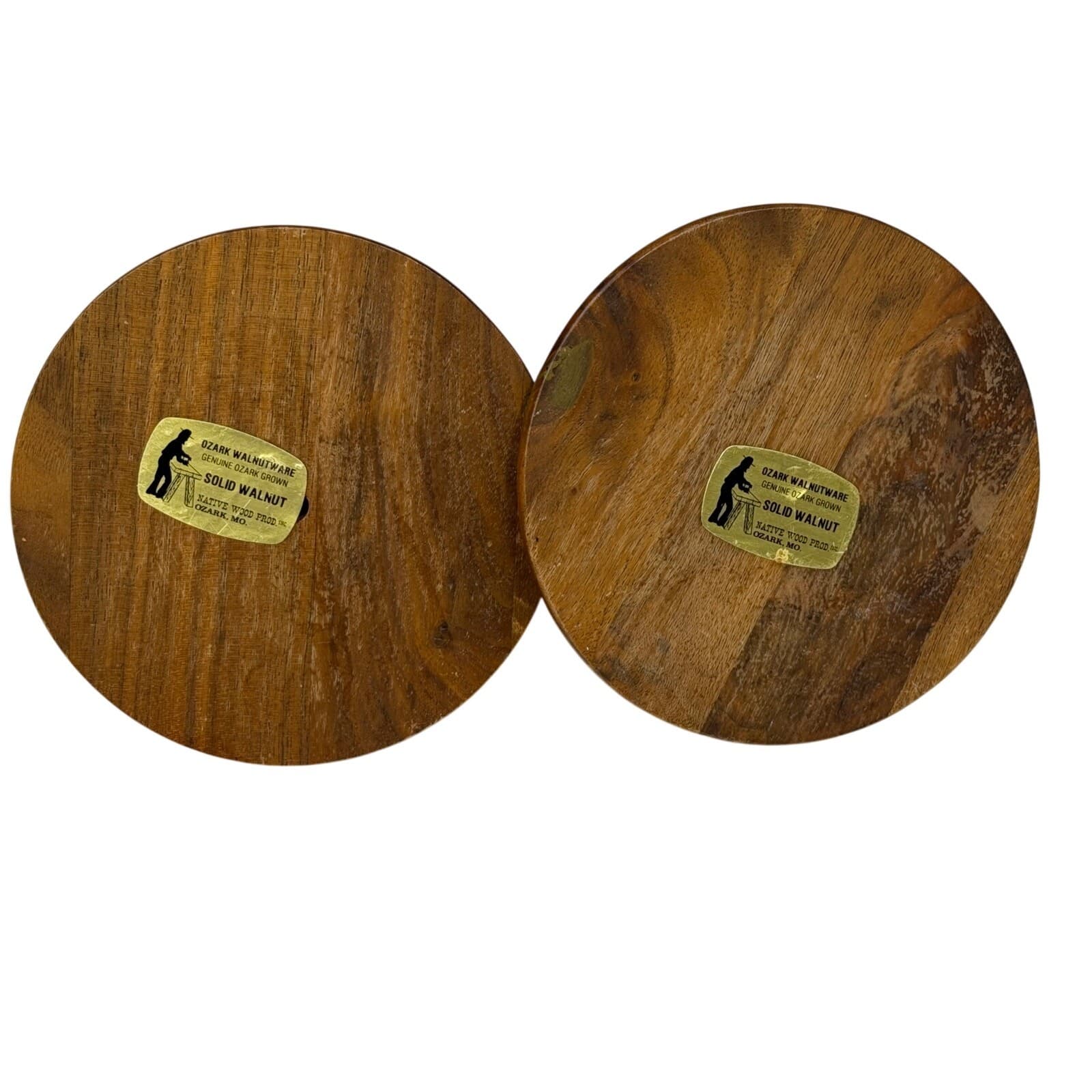 Pair Ozark WalnutWare Solid Walnut 5" Candlesticks Ozark Mo. - Thumbnail 4