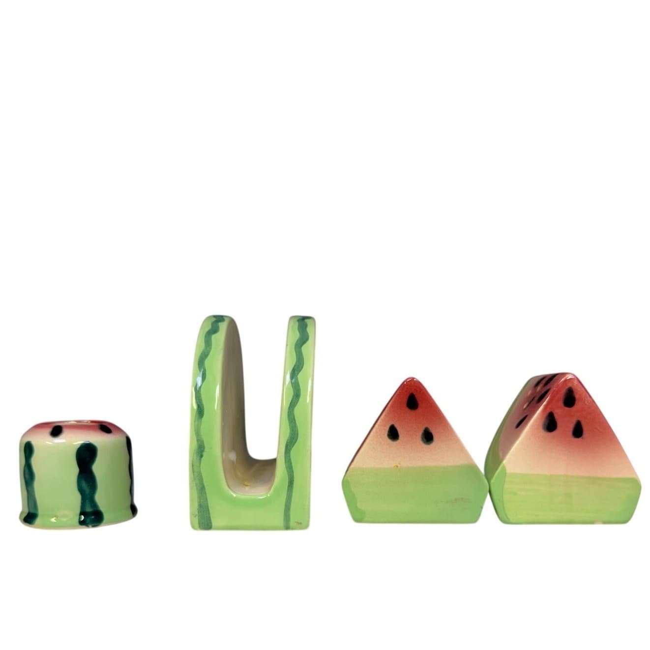 Country Designs Watermelon 4-PC Tabletop Set-Napkin Holder Toothpick Salt Pepper - Thumbnail 2