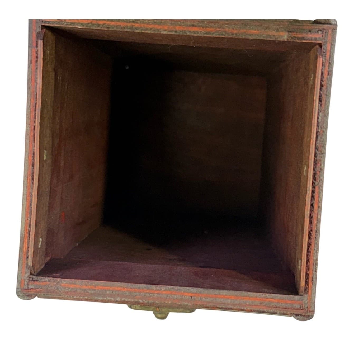 Wood Embossed 14" Brown Wine Carrier Box with Leather Handle - Thumbnail 6
