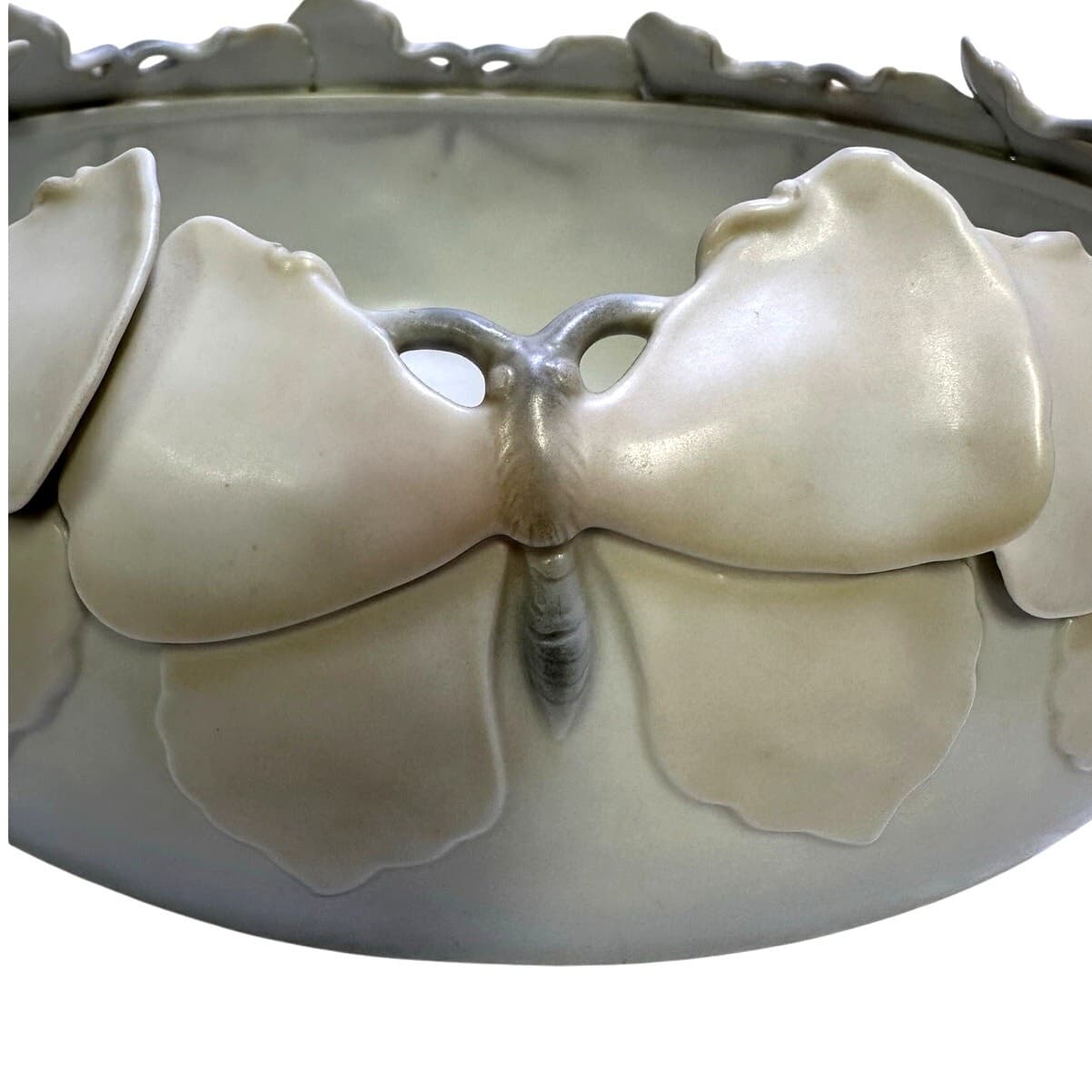 Fitz & Floyd 1982 Japan 'Elegant Butterflies' Large Oval Centerpiece Art Bowl - Thumbnail 8