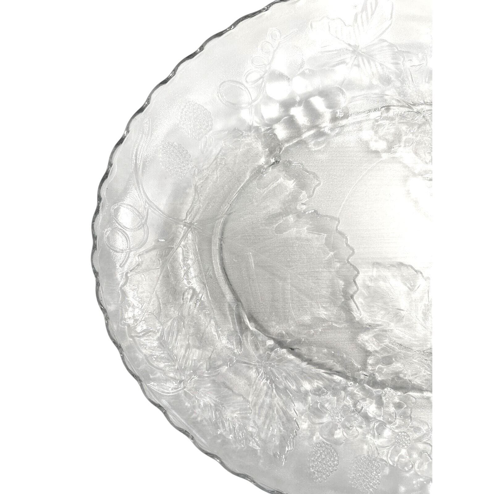 Anchor Hocking Heavy Glass Oval Embossed Grapes Leaves Berries Platter 17.75" - Thumbnail 3
