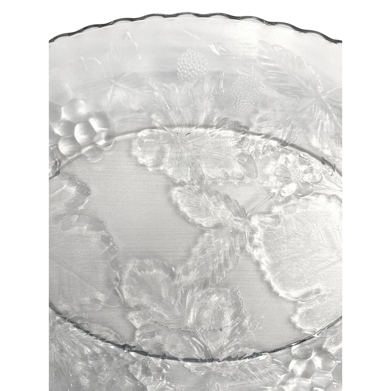 Anchor Hocking Heavy Glass Oval Embossed Grapes Leaves Berries Platter 17.75" - Thumbnail 2