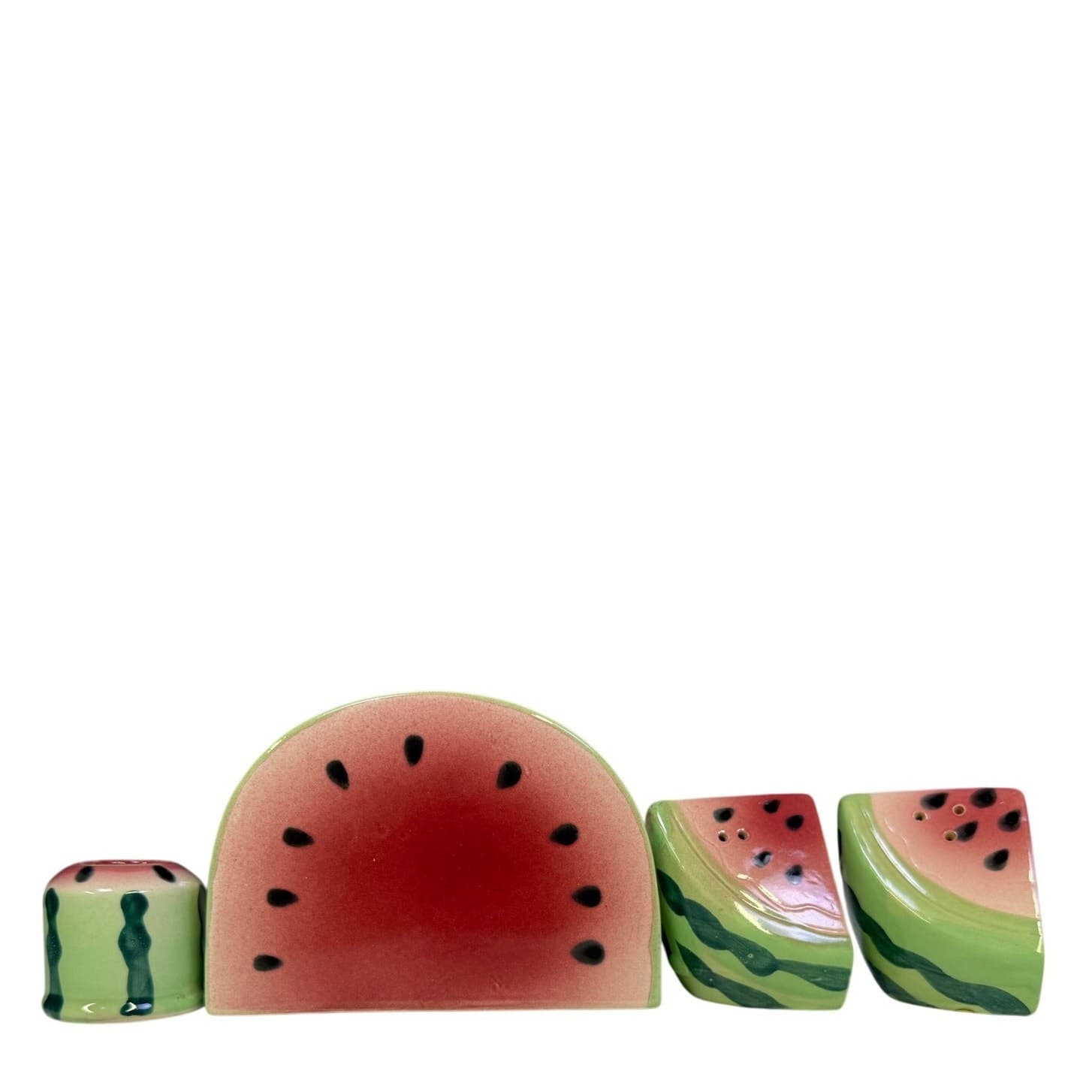 Country Designs Watermelon 4-PC Tabletop Set-Napkin Holder Toothpick Salt Pepper - Thumbnail 5