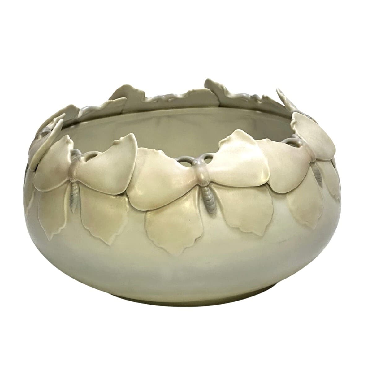 Fitz & Floyd 1982 Japan 'Elegant Butterflies' Large Oval Centerpiece Art Bowl - Thumbnail 2