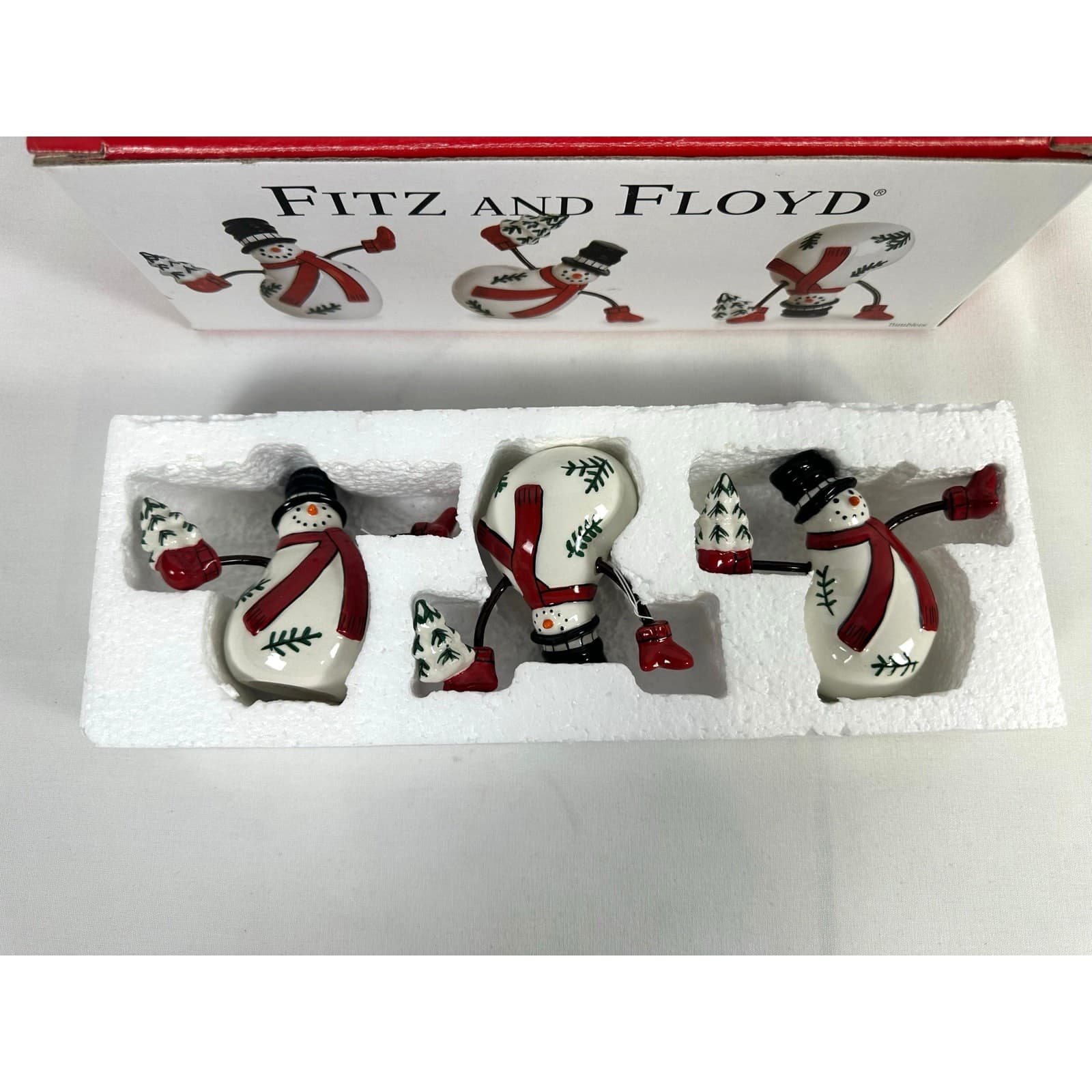 Fitz and Floyd Celebrate Christmas Snowmen-Original Box-Set of 3 - Thumbnail 6