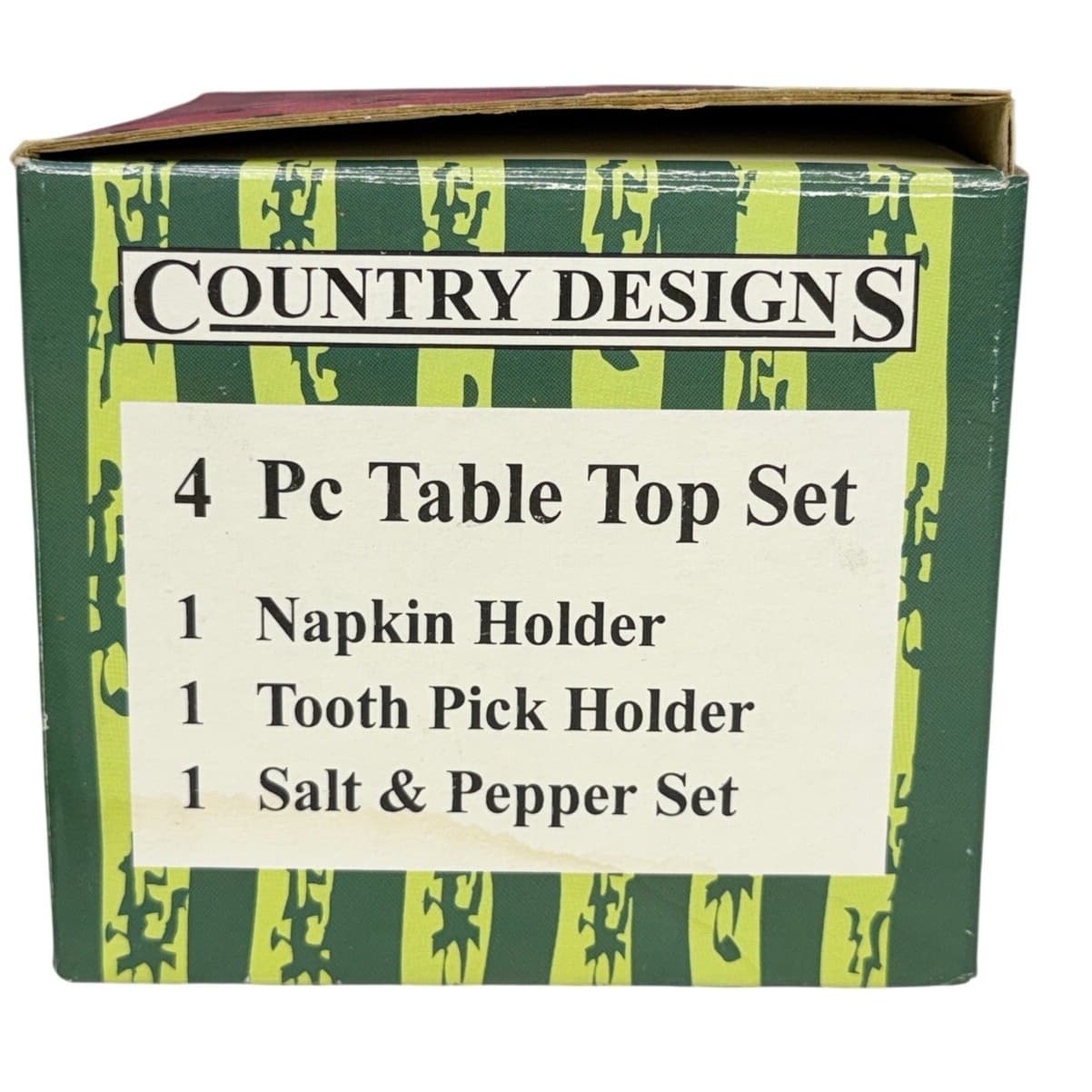 Country Designs Watermelon 4-PC Tabletop Set-Napkin Holder Toothpick Salt Pepper - Thumbnail 7