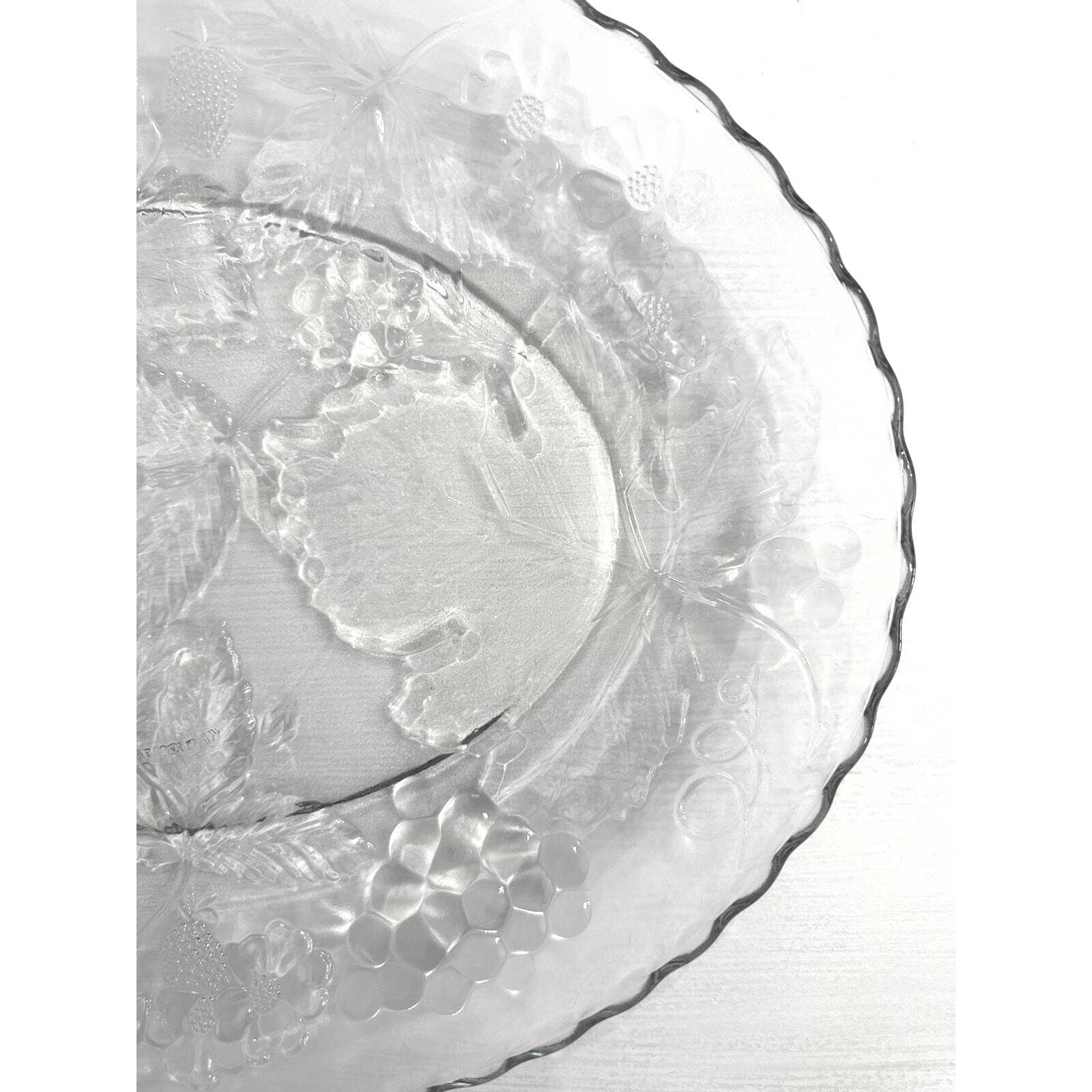 Anchor Hocking Heavy Glass Oval Embossed Grapes Leaves Berries Platter 17.75" - Thumbnail 4