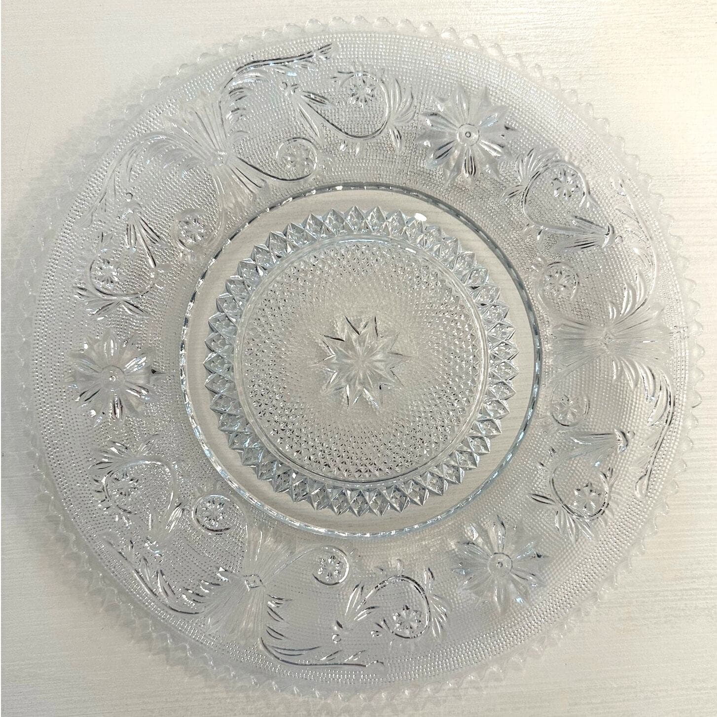 Duncan and Miller Sandwich Glass # 41 Vintage Dinner Plate-9 5/8" Rare Excellent