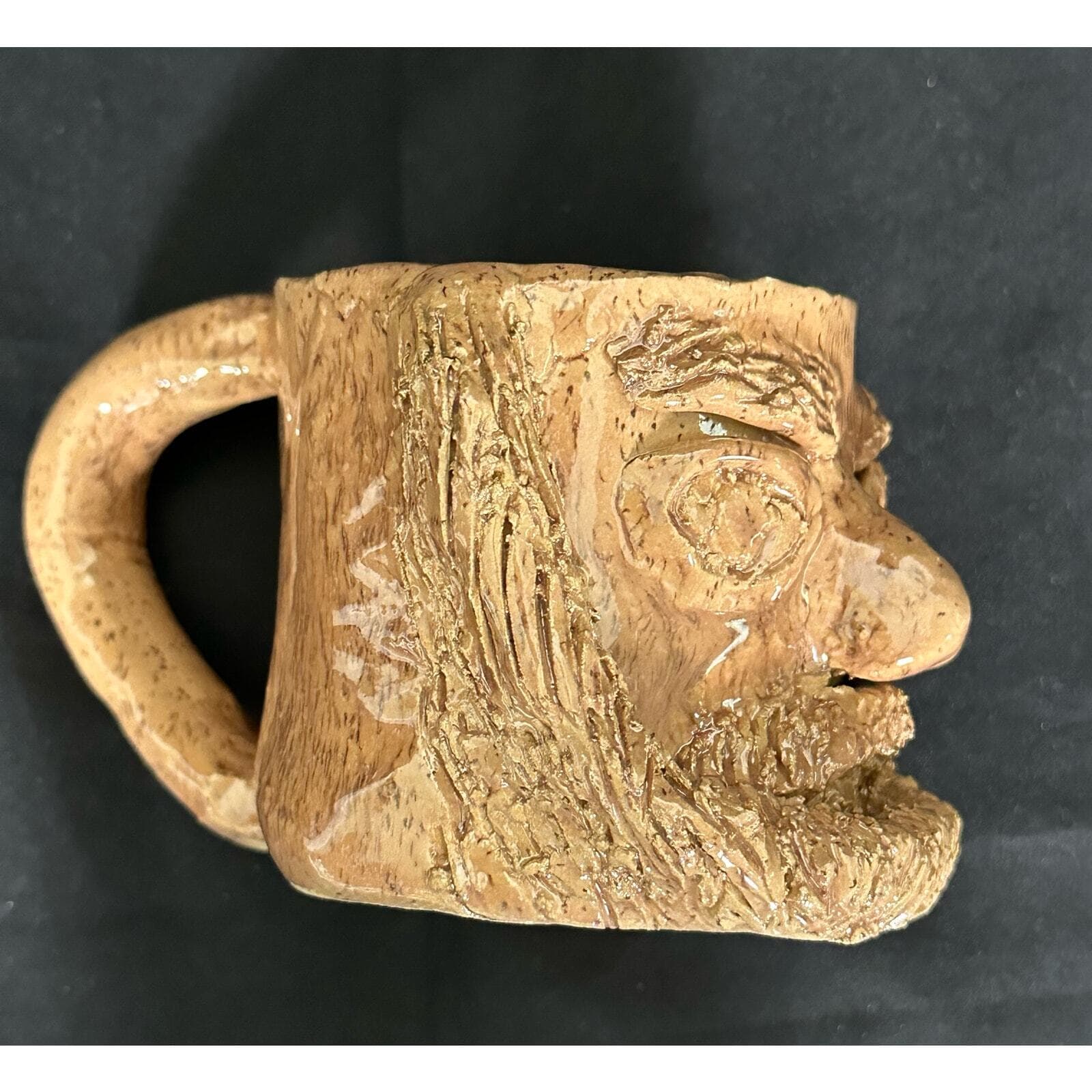 Handmade Unique Bearded Face Pottery Coffee Tea Mug - Thumbnail 7
