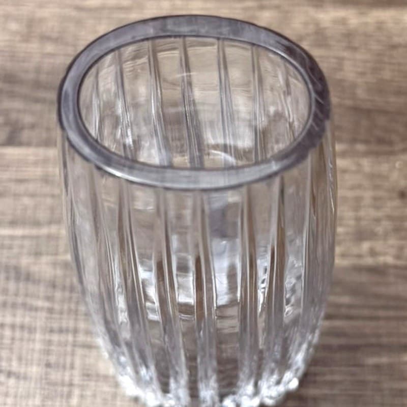 Atlantis Crystal 'Fantasy' Vase 10" Lead Crystal Portugal Ribbed Signed Etched - Thumbnail 5