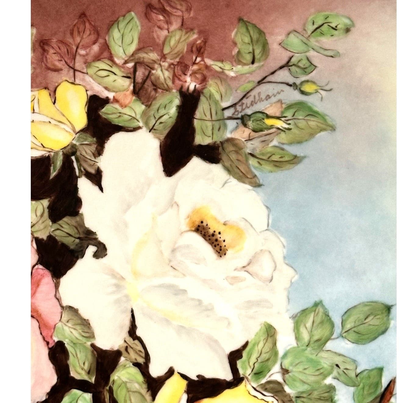 Hutschenreuther Selb Bavaria Germany Artist Stulham Signed Rose Charger Plate! - Thumbnail 2