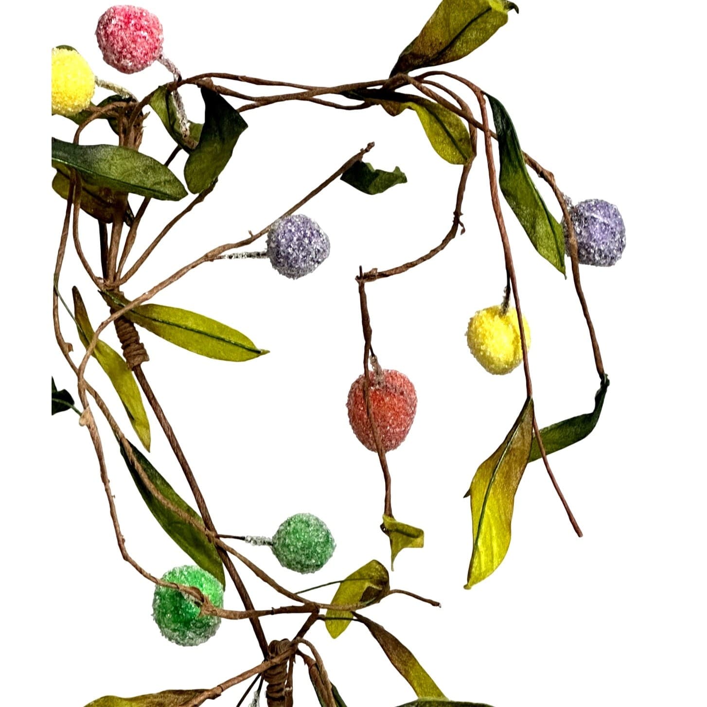 Sugared Multi-color Berry Vine 5-1/2 ft Vintage Garland-A Great Find! - Thumbnail 4