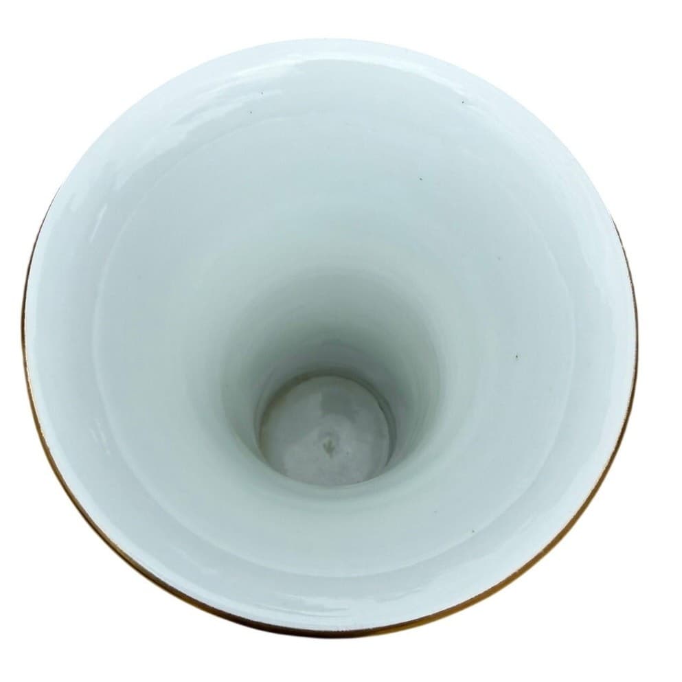Antique Meissen Hand Painted Bird & Butterfly Porcelain Trumpet Vase 9.5" - Thumbnail 11
