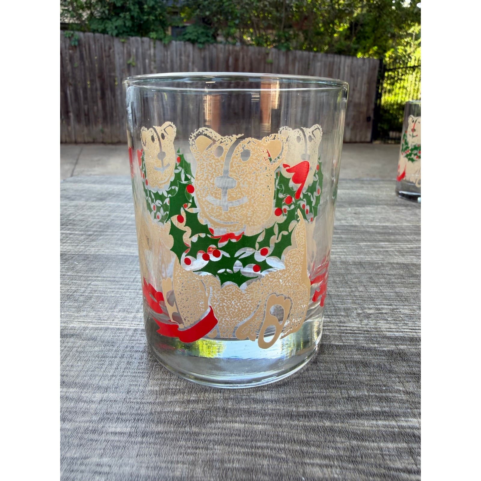 Neiman Marcus 1990's Christmas Teddy Bear Rocks Glasses Holiday Barware-Set of 6 - Thumbnail 6