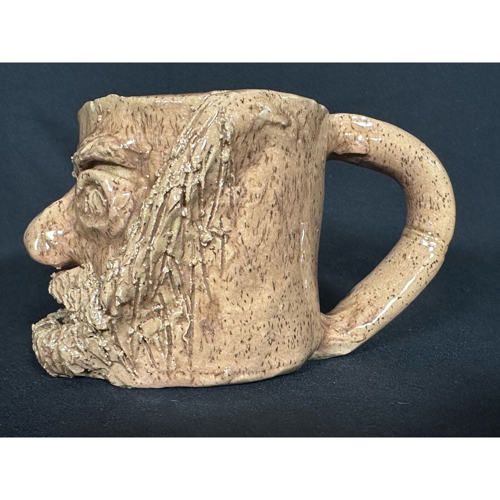 Handmade Unique Bearded Face Pottery Coffee Tea Mug