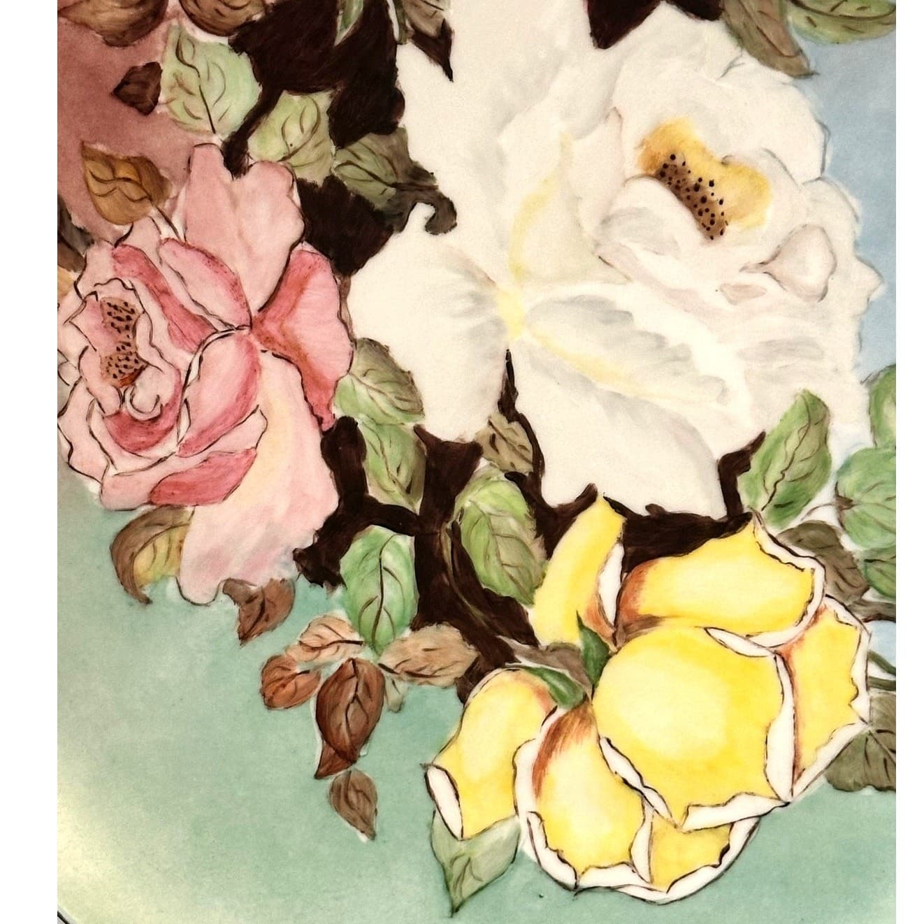 Hutschenreuther Selb Bavaria Germany Artist Stulham Signed Rose Charger Plate! - Thumbnail 4