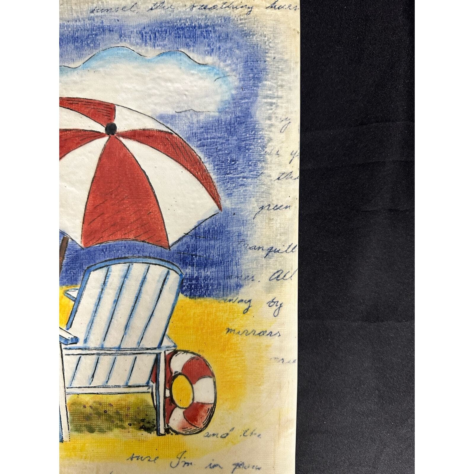 Ceramic Painted Beach Scene Wall Art 13.5 x 13.5 - Thumbnail 6